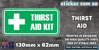 Thirst Aid KIT Sticker meme aussie Meme Cute Funny JDM Slap 4x4 offroad