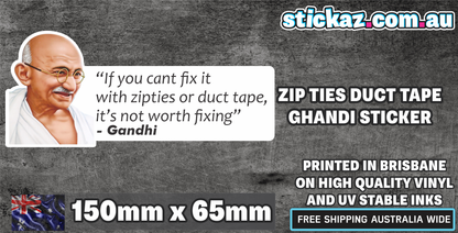 ZIP TIES DUCT TAPE GHANDI STICKER JDM OFF ROAD FUNNY DECAL STICKER 4x4 BOAT