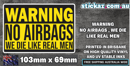 WARNING NO AIRBAGS Vinyl Car Sticker Decal Cheap Funny Truck 4x4 4WD WINDOW