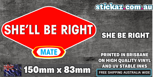 She'll Be right Vegemite Sticker Funny Laptop Car Window Bumper 4x4 Decal JDM