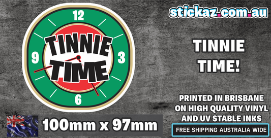 TINNIE TIME Sticker / Decal - Meme Sticker AUSSIE Car 4x4 4WD BEER Man Cave