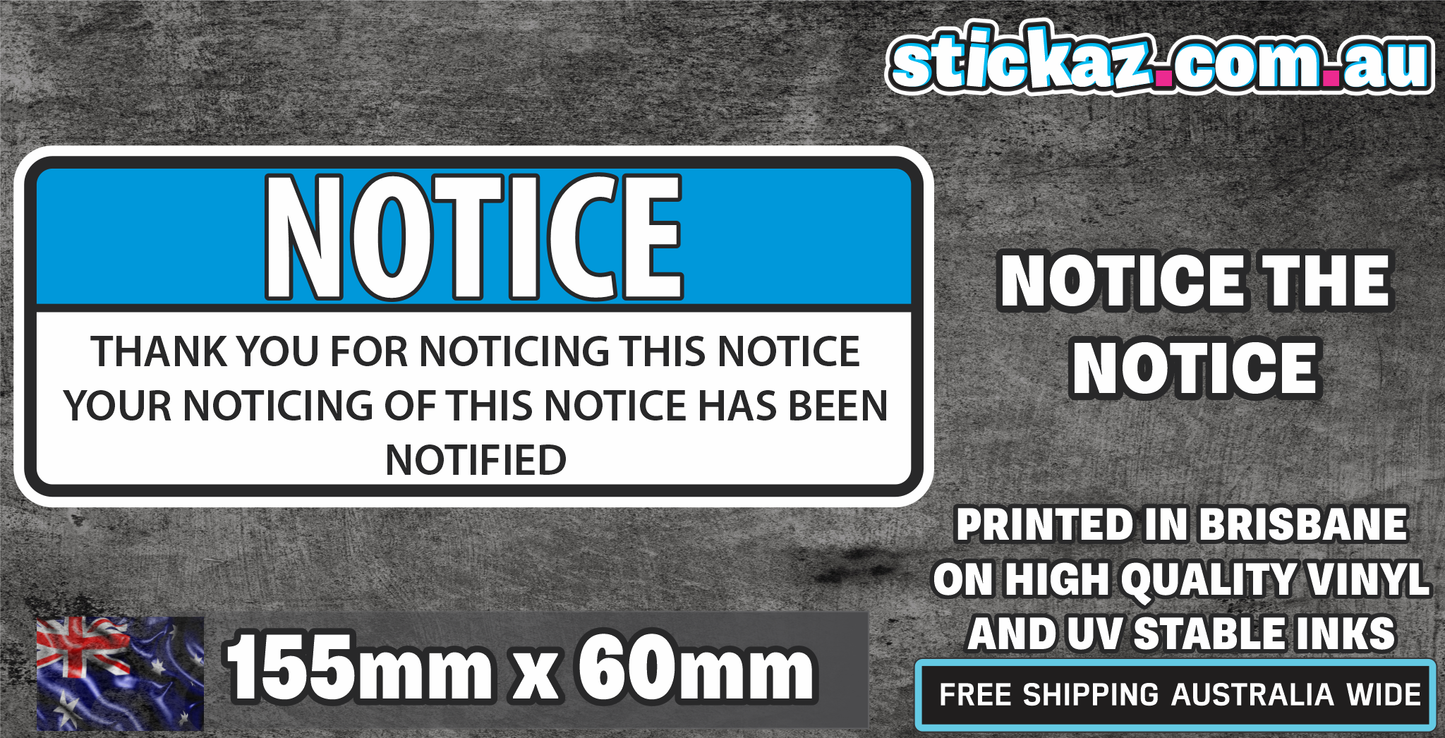 Thank you for Noticing Sticker Funny Laptop Car Bumper 4x4 Ute JDM Decal WINDOW